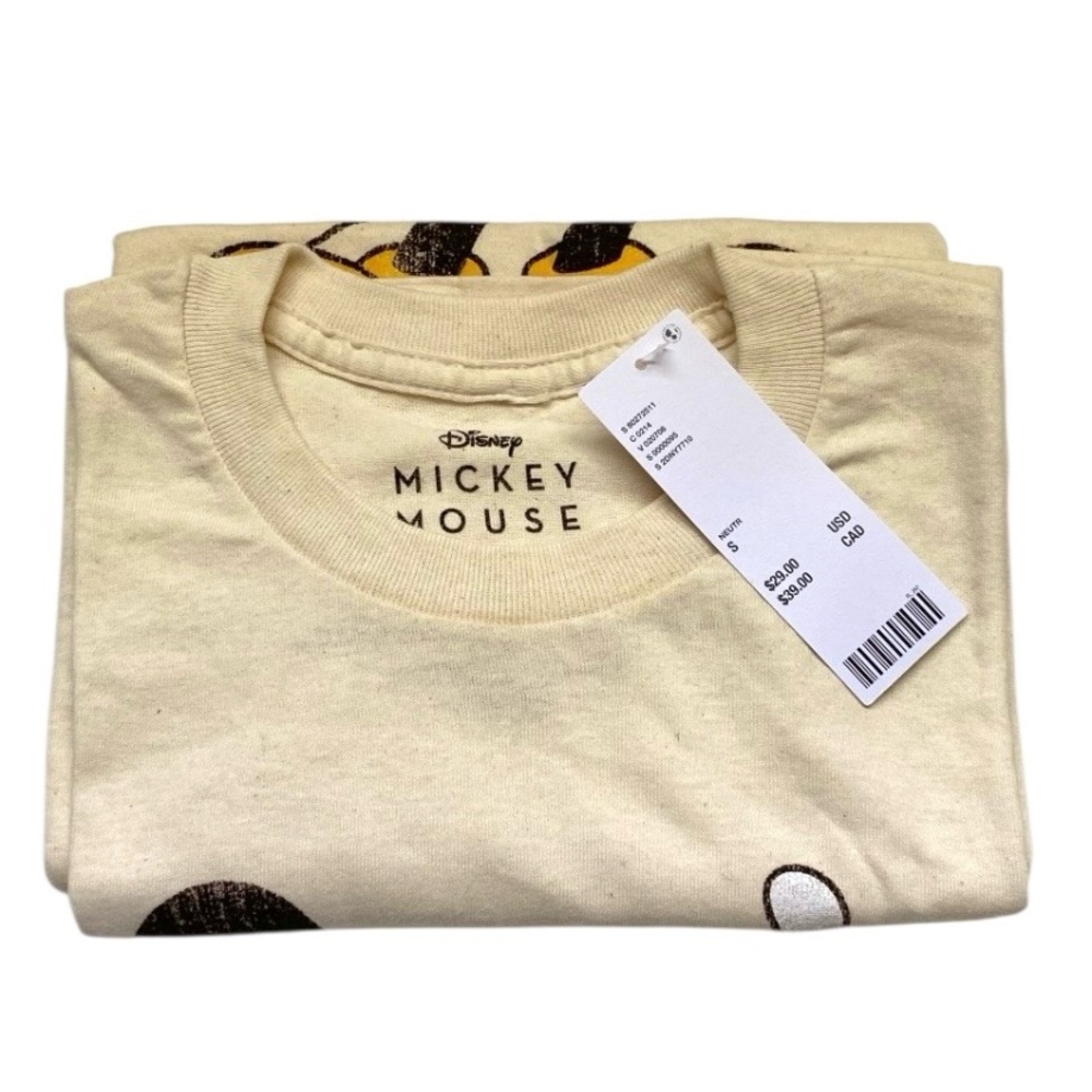 ✨NWT Urban Outfitters Unisex Disney Mickey Mouse Graphic Cream Tee - Picture 6 of 7